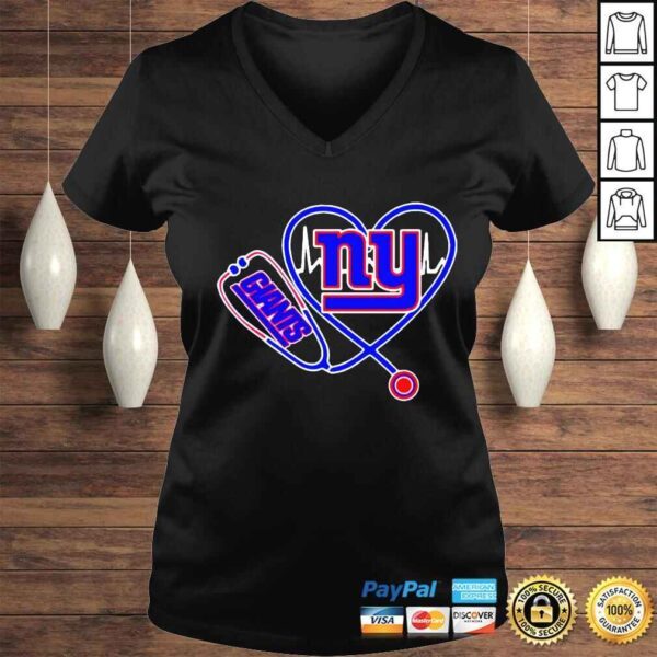 Heartbeat Nurse Stethoscope New York Giants shirt - Image 2