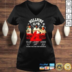 VLadies Hellfire Club Stranger Things 4 2016 2022 thank you for the memories shirt