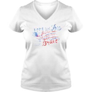 VLadies Home Of The Free And The Brave Memorial Day For Veterans TShirt