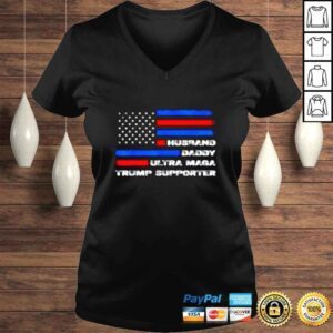 VLadies Husband daddy ultra maga Trump supporter American flag shirt