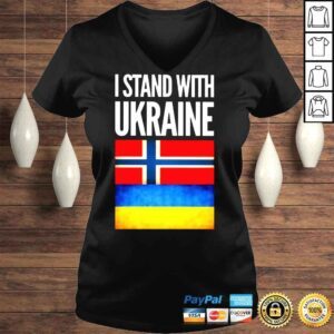 VLadies I Stand with Ukraine and Norway Flag Shirt