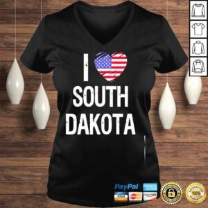 VLadies I love south dakota american flag shirt