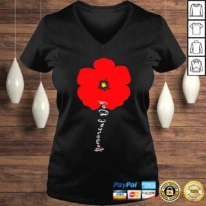 VLadies I wear a little poppy flower memorial day veteran military shirt