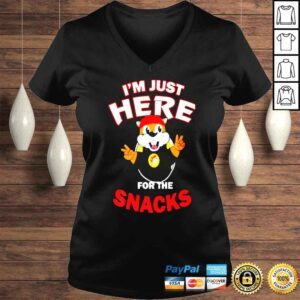 VLadies Im just here for the snacks shirt