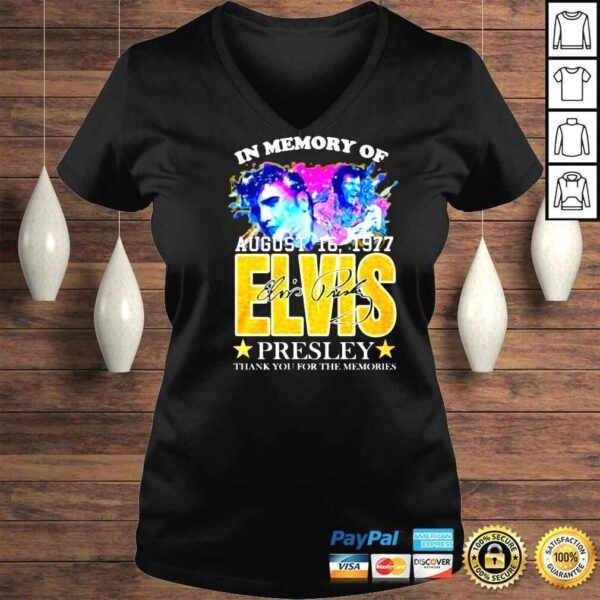 In Memory Of August 16 1977 Elvis Presley Signatures Thank You For The Memories Shirt - Image 2