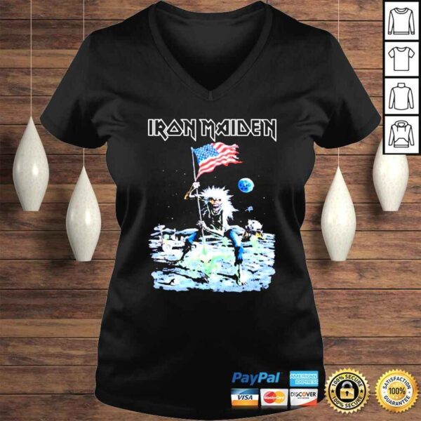 Iron Maiden US flag on moon shirt - Image 2