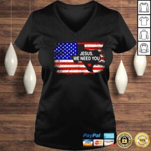 VLadies Jesus We Need You We Love Texas USA Flag Shirt