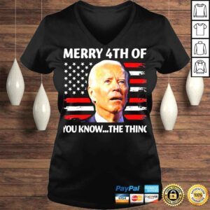 VLadies Joe Biden confused merry happy 4th of you know the thing shirt