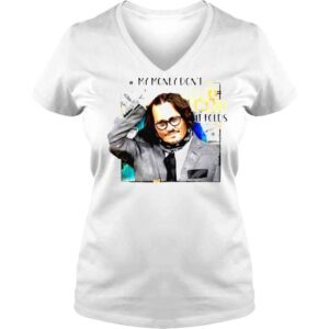 VLadies Johnny Depp My Money Dont Jiggle Jiggle It Folds TShirt