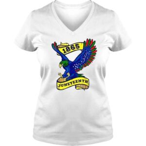 VLadies Juneteenth 1865 Black FreeIsh Eagle African American Flag TShirt