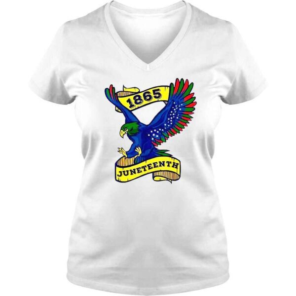 Juneteenth 1865 Black FreeIsh Eagle African American Flag TShirt - Image 2