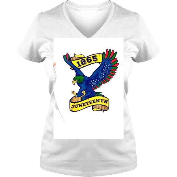 Juneteenth 1865 Black Freeish Eagle African American Flag Shirt - Image 2