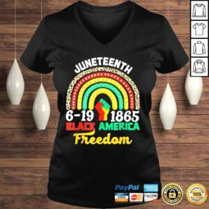 VLadies Juneteenth Quote Black America Freedom Cool Rainbow 1865 Tee Shirt