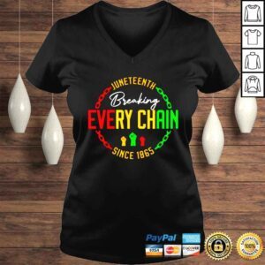 VLadies Juneteenth breaking every chain since 1865 shirt