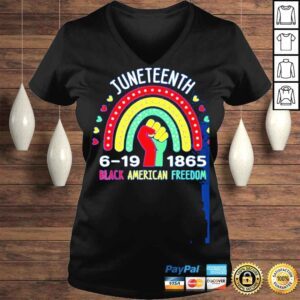 VLadies Juneteenth celebrating black America freedom 1865 rainbow shirt