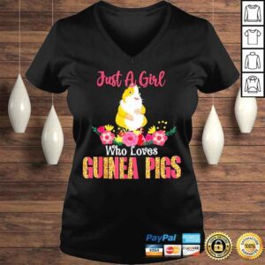 VLadies Just a girl who loves Guinea pigs florals owner lover shirt