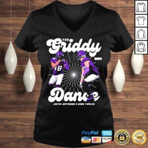 VLadies Justin Jefferson Adam Thielen Griddy Dance Shirt