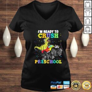 VLadies Kids Im Ready To Crush Pre K Monster Truck Dinosaur T Rex TShirt