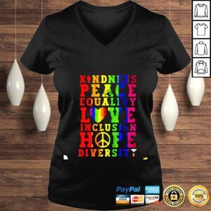 VLadies Kindness Equality Love LGBTQ Rainbow Flag Gay Pride shirt