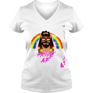 VLadies LGBT Pride rainbow Lion Pride AF shirt