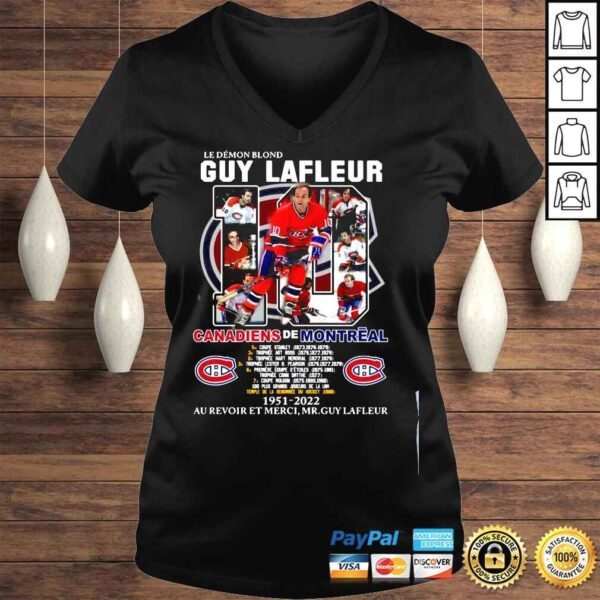 Le Demon Blond Guy Lafleur 19 Canadiens De Montreal 19512022 au revoir et merci mr guy lafleur shirt - Image 2