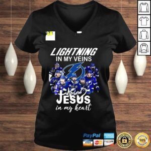 VLadies Lightning In My Veins Jesus In My Heart Shirt