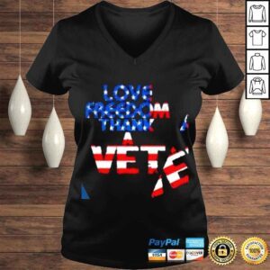 VLadies Love Freedom thank a Vet American flag shirt