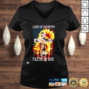 VLadies Love Of Country Faith In God Patriotic 4th July Christian Shirt