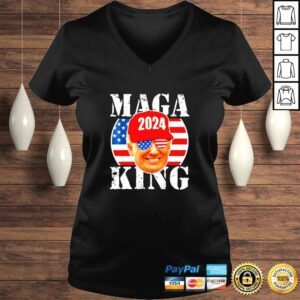 VLadies MAGA KING 2024 Trump Republicans US Flag Anti Biden TShirt