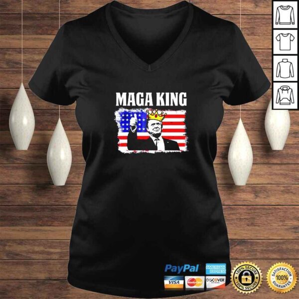 Maga King Anti Biden US Flag Pro Trump TShirt - Image 2