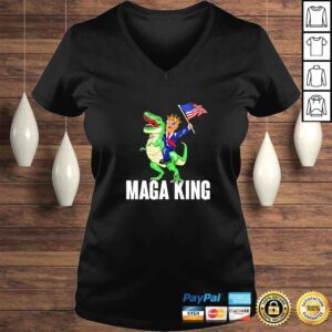 VLadies Maga King Trump Riding Dinosaur Pro Trump TShirt