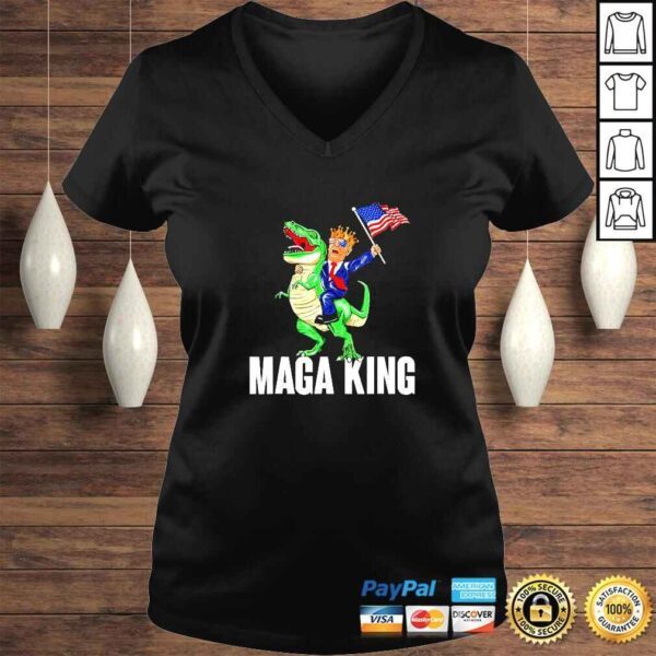 Maga King Trump Riding Dinosaur Pro Trump TShirt - Image 2