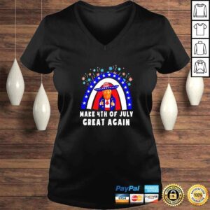 VLadies Make 4th Of July Great Again Trump Rainbow USA Flag TShirt