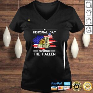 VLadies Memorial Day Remember The Fallen Veteran Military Vintage Shirt