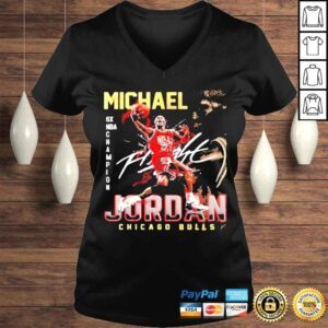 VLadies Michael Jordan Chicago Bulls 6x NBA Champions signature shirt