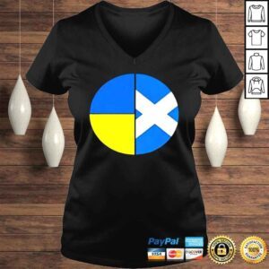 VLadies Mixed Genes Two Flag Pie Chart Scottish Ukrainian Shirt