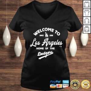 VLadies Mlb Los Angeles Dodgers Welcome To Los Angeles Dodgers since 1958 shirt