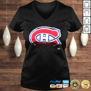 VLadies Montreal Canadiens Fanatics Branded Personalized Midnight Mascot Logo TShirt