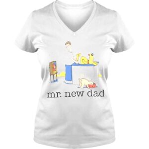 VLadies Mr New Dad Diaper Dog Tee Shirt