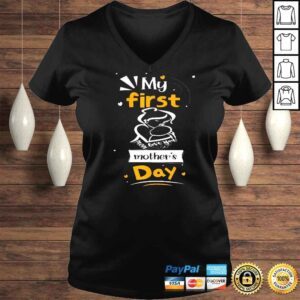 VLadies My First Mothers Day Mommy Boy Mom Shirt