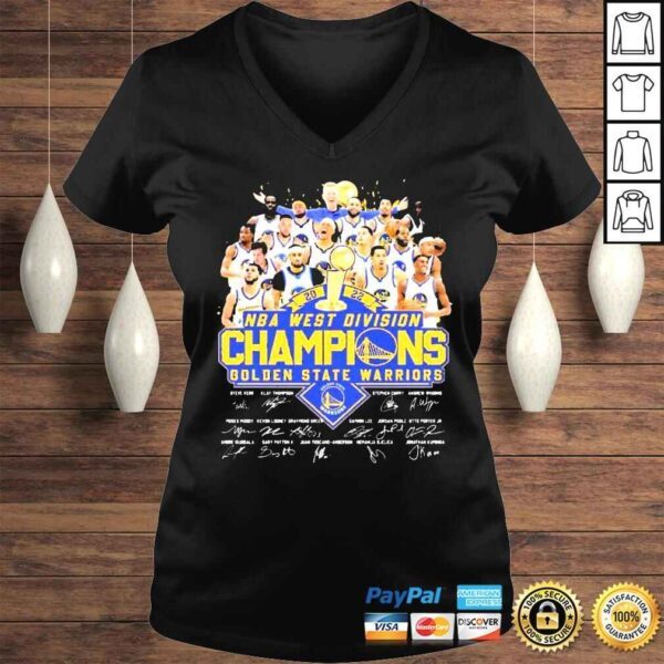 NBA Western Division Champions 2022 Golden State Warriors Basketball Team Signatures TShirt - Image 2