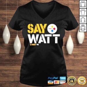 VLadies NFL Pittsburgh Steelers tj watt say watt shirt