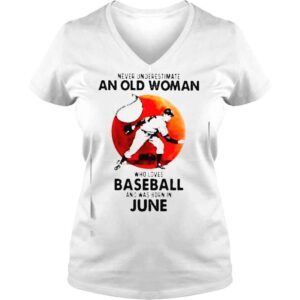 VLadies Never Understand An Old Man Who Loves Baseball And Was Born In June Blood Moon Shirt