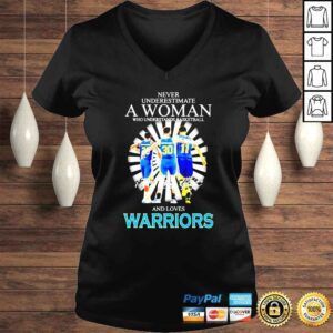 VLadies Never underestimate a woman who understands baseball Draymond Green and Stephen Curry and Klay Thompson and loves Warriors signatures shirt