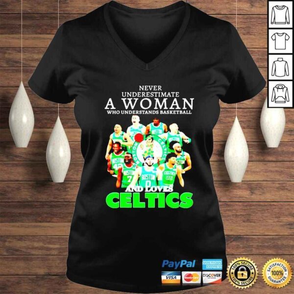 Never underestimate a woman who understands baseball and loves Celtics signatures shirt - Image 2