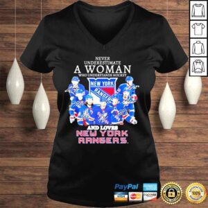 VLadies Never underestimate a woman who understands hockey and lobes new york rangers shirt