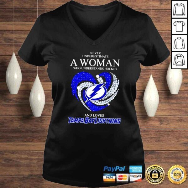 Never underestimate a woman who understands hockey and loves Tampa Bay Lightning shirt - Image 2