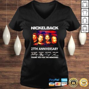 VLadies Nickelback 27th anniversary 19952022 thank you for the memories signatures shirt