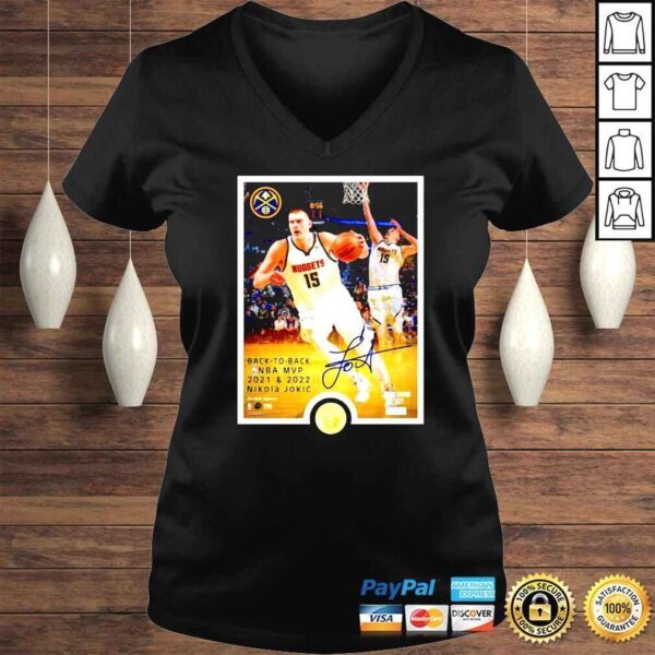 Nikola Jokić Denver Nuggets BackToBack MVP Plaque signature shirt - Image 2