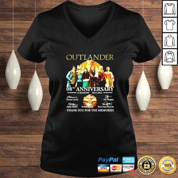 Outlander 08th anniversary 6 seasons 2014 2022 shirt - Image 2